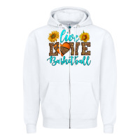 White live love basketball Zipper Hoodie - HRA Design Shop