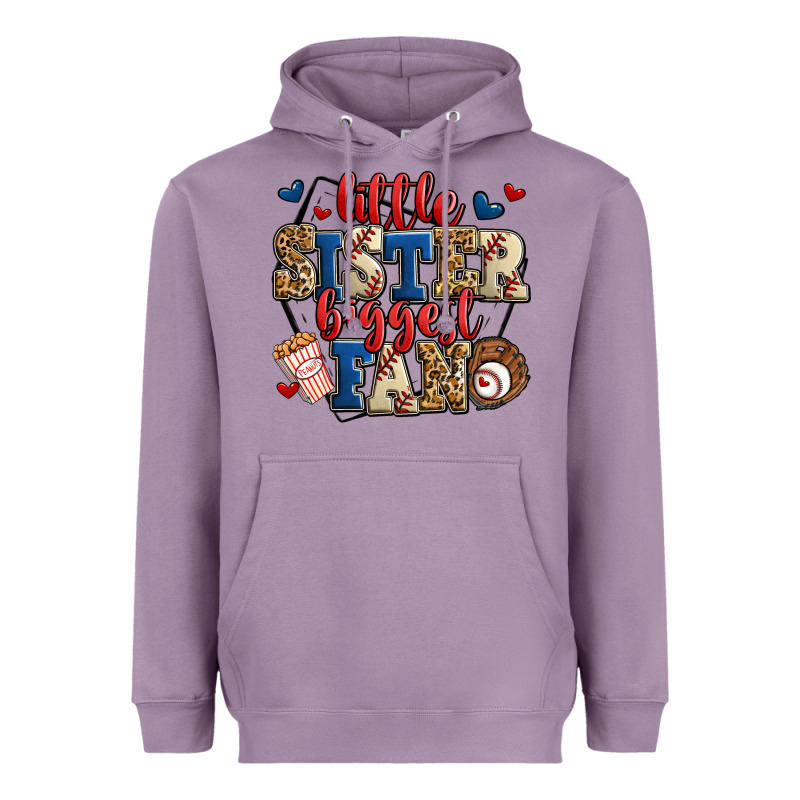 Little Sister Biggest Fan Baseball Heavyweight Hoodie by Jasminsmagicworld | Teevron