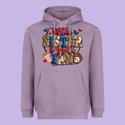 Little Sister Biggest Fan Baseball Heavyweight Hoodie Designed By Jasminsmagicworld