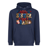Navy little sister biggest fan baseball Heavyweight Hoodie - Jasminsmagicworld