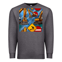 Charcoal Heather excavator seamless pattern Premium Sweatshirt - BundleAndBundleShop