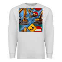 Dove Grey excavator seamless pattern Premium Sweatshirt - BundleAndBundleShop