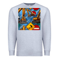 Heather Grey excavator seamless pattern Premium Sweatshirt - BundleAndBundleShop