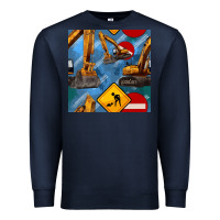 Navy excavator seamless pattern Premium Sweatshirt - BundleAndBundleShop