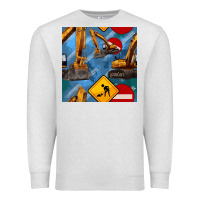 Oatmeal Heather excavator seamless pattern Premium Sweatshirt - BundleAndBundleShop
