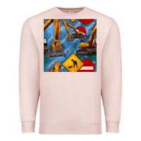Pale Pink excavator seamless pattern Premium Sweatshirt - BundleAndBundleShop
