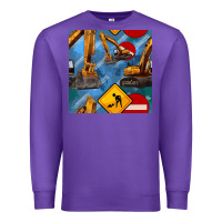 Purple excavator seamless pattern Premium Sweatshirt - BundleAndBundleShop