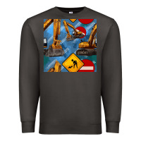 Smoke excavator seamless pattern Premium Sweatshirt - BundleAndBundleShop