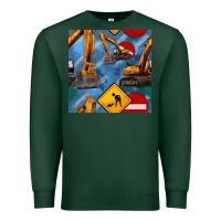 Sports Green excavator seamless pattern Premium Sweatshirt - BundleAndBundleShop