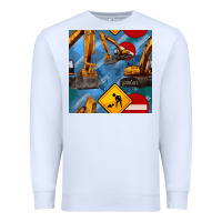 White excavator seamless pattern Premium Sweatshirt - BundleAndBundleShop