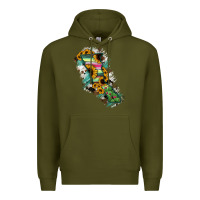 Army Green Baja California State Of Mexico Map Premium Hoodie - RanaPortraitStore