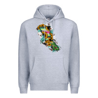Heather Grey Baja California State Of Mexico Map Premium Hoodie - RanaPortraitStore
