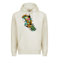 Oatmeal Heather Baja California State Of Mexico Map Premium Hoodie - RanaPortraitStore