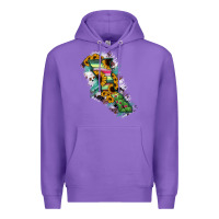 Purple Baja California State Of Mexico Map Premium Hoodie - RanaPortraitStore