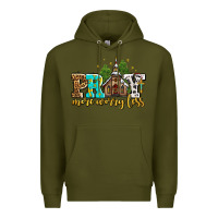 Army Green pray more worry less with church Premium Hoodie - AdoDesignShop