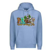 Colony Blue pray more worry less with church Premium Hoodie - AdoDesignShop