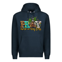 Navy pray more worry less with church Premium Hoodie - AdoDesignShop