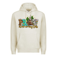 Oatmeal Heather pray more worry less with church Premium Hoodie - AdoDesignShop