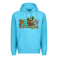 Ocean Blue pray more worry less with church Premium Hoodie - AdoDesignShop