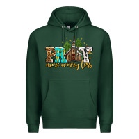 Sports Green pray more worry less with church Premium Hoodie - AdoDesignShop