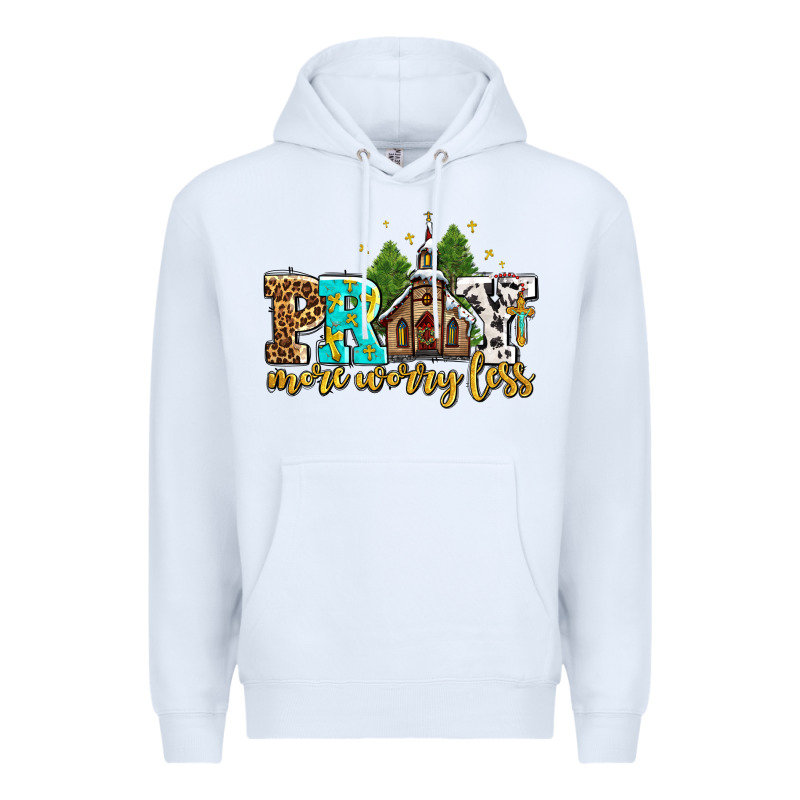 Pray More Worry Less With Church Premium Hoodie by AdoDesignShop | Teevron