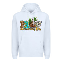 White pray more worry less with church Premium Hoodie - AdoDesignShop