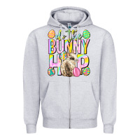 Heather Grey Do the bunny hop Easter Day Zipper Hoodie - Neo Western