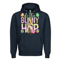Navy Do the bunny hop Easter Day Zipper Hoodie - Neo Western