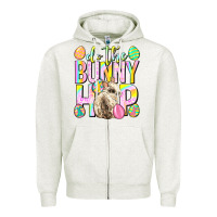 Oatmeal Heather Do the bunny hop Easter Day Zipper Hoodie - Neo Western