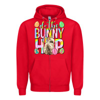 Red Do the bunny hop Easter Day Zipper Hoodie - Neo Western
