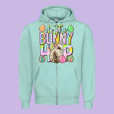 Do The Bunny Hop Easter Day Zipper Hoodie Designed By Neo Western