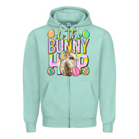 Seafoam Do the bunny hop Easter Day Zipper Hoodie - Neo Western