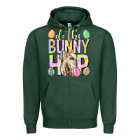 Sports Green Do the bunny hop Easter Day Zipper Hoodie - Neo Western