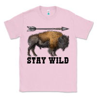 Bubblegum Pink stay wild bison Classic Tee - RanaPortraitStore