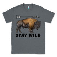 Charcoal Heather stay wild bison Classic Tee - RanaPortraitStore