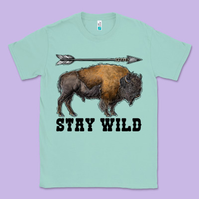 Stay Wild Bison Classic Tee Designed By Ranaportraitstore
