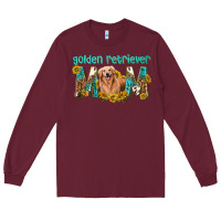 Burgundy western golden retriever mom Long Sleeve Tee - texasbilliewilder