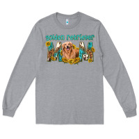 Heather Grey western golden retriever mom Long Sleeve Tee - texasbilliewilder