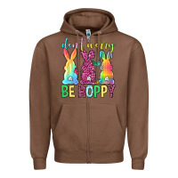 Chestnut Don't worry be hoppy Easter Day Zipper Hoodie - Neo Western