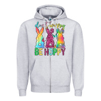 Heather Grey Don't worry be hoppy Easter Day Zipper Hoodie - Neo Western