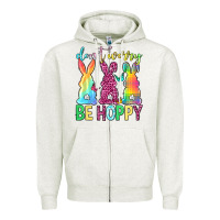 Oatmeal Heather Don't worry be hoppy Easter Day Zipper Hoodie - Neo Western