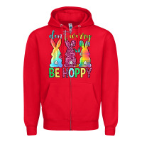 Red Don't worry be hoppy Easter Day Zipper Hoodie - Neo Western