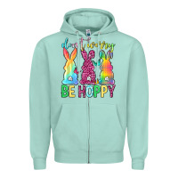 Seafoam Don't worry be hoppy Easter Day Zipper Hoodie - Neo Western
