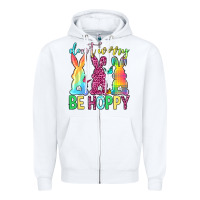 Don't Worry Be Hoppy Easter Day Zipper Hoodie | Teevron