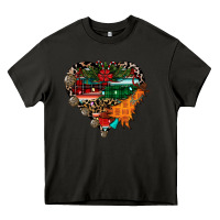 Asphalt festive western christmas heart Heavy Core Tee - CowhideDigitalArt
