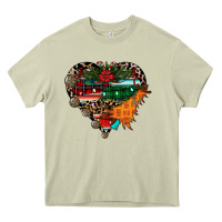 Mossy festive western christmas heart Heavy Core Tee - CowhideDigitalArt