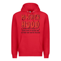 Red motherhood some day i rock it Premium Hoodie - MaliasSmallBusiness