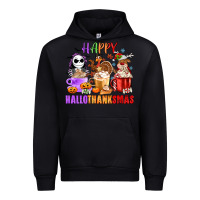 Black happy hallothanksmas Urban Hoodie - MaliasSmallBusiness
