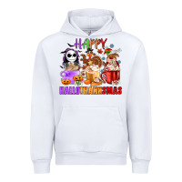 White happy hallothanksmas Urban Hoodie - MaliasSmallBusiness
