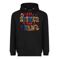 Black little sister biggest fan american football Heavyweight Hoodie - Jasminsmagicworld